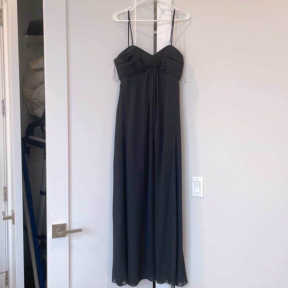 Black Chiffon Strapless Maxi Dress